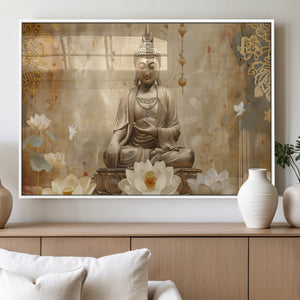 Buddha Wall Art Canvas Print, Buddha Meditation Room Decor,