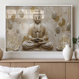 Serene Buddha Wall Art | Yoga Room Decor and Meditation Wall