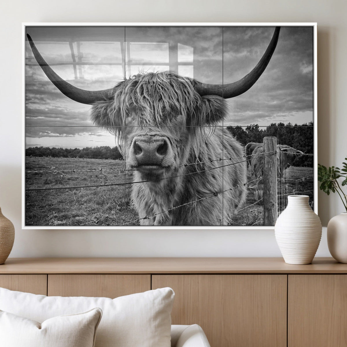 Scottish Highland Cow Wall Art Canvas Print | Ready to Hang