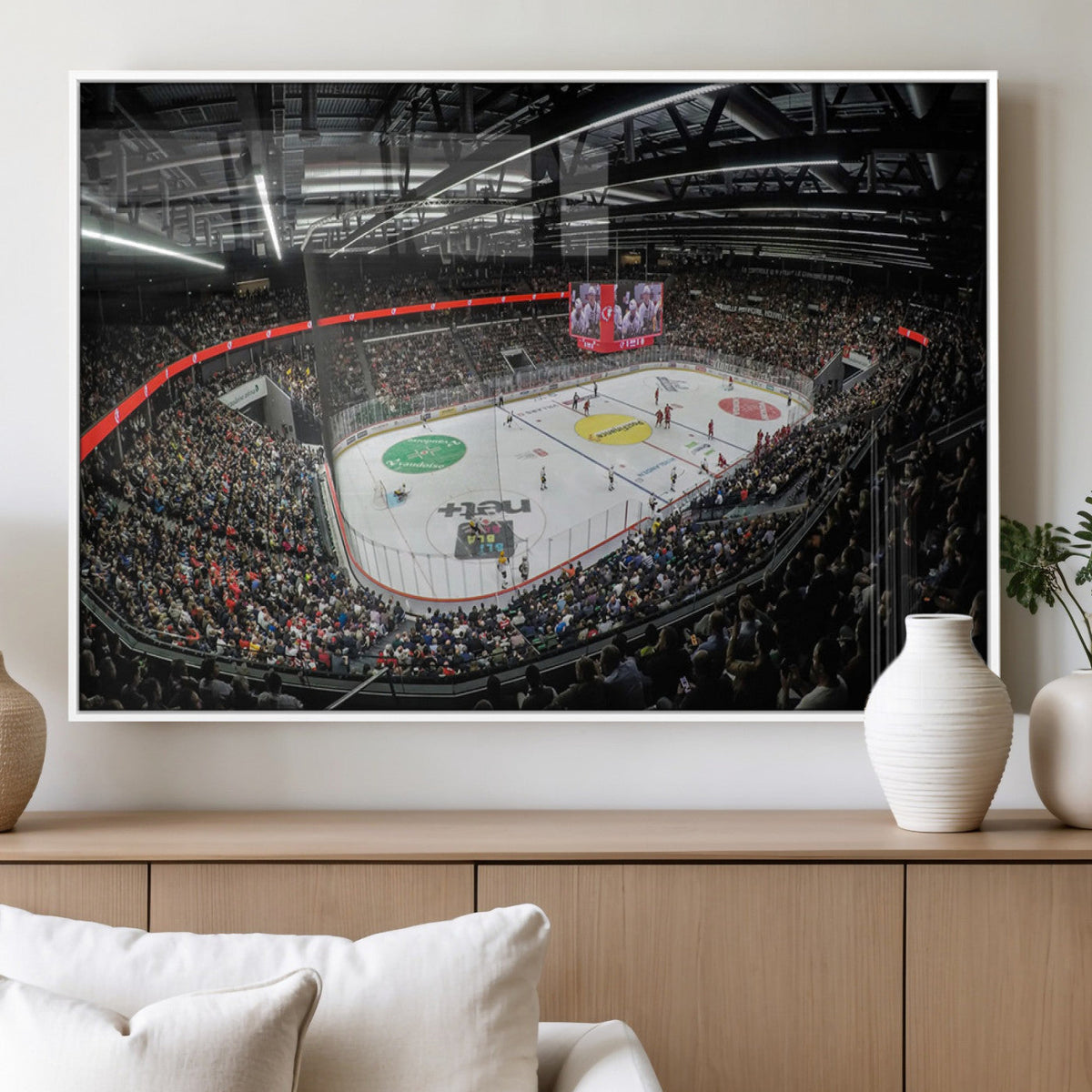 Vaudoise Lausanne Ice Hockey Arena Stadium Wall Art Canvas,