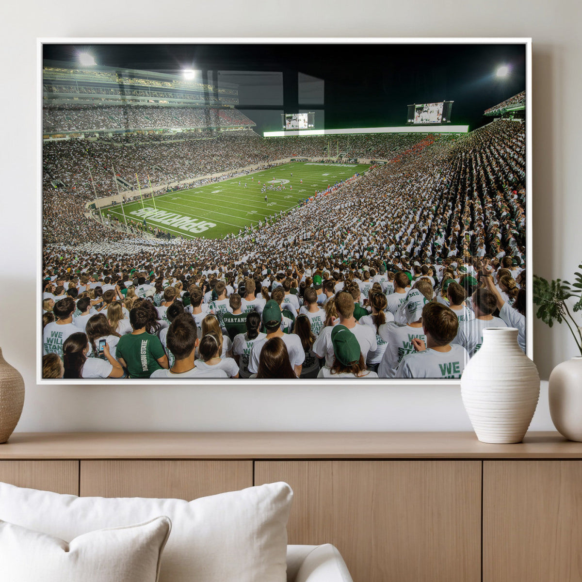 Michigan State Spartans Football Canvas Print - East Lansing