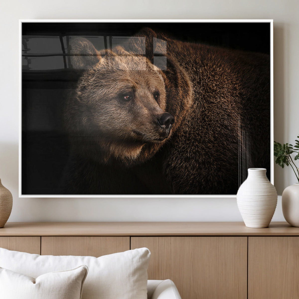 Wild Grizzly 399 Bear Canvas Wall Art Print, Bear Animal
