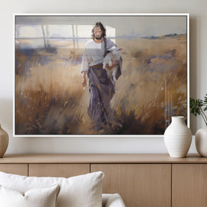 Jesus the Good Shepherd Wall Art Canvas Print - Lost Lamb