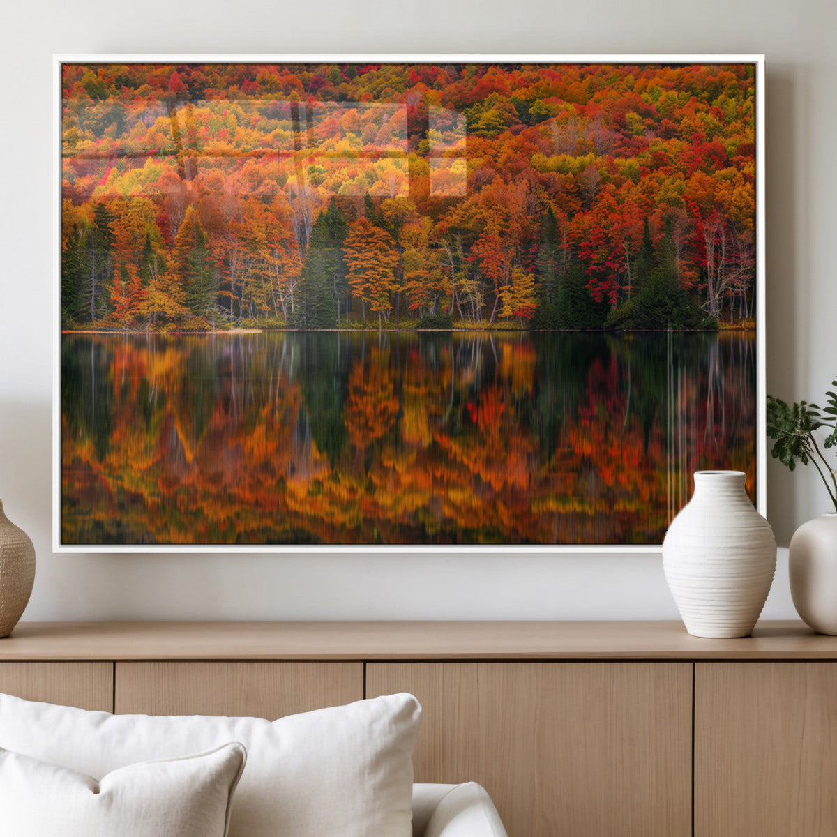 Fall Foliage Wall Art - Autumn Reflection Canvas Print,