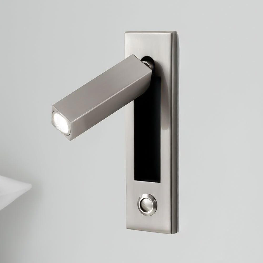 Recessed Folding Bedside Wall Sconce with Warm LED | Flush Reading Light for Bedrooms