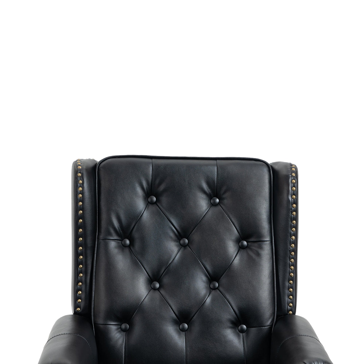 Modern Accent Armchair with Black PU Leather and Wood Legs
