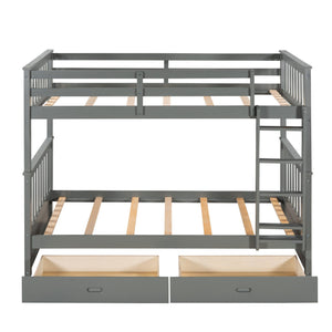 Bunk Bed With Ladders And 2 Storage Drawers