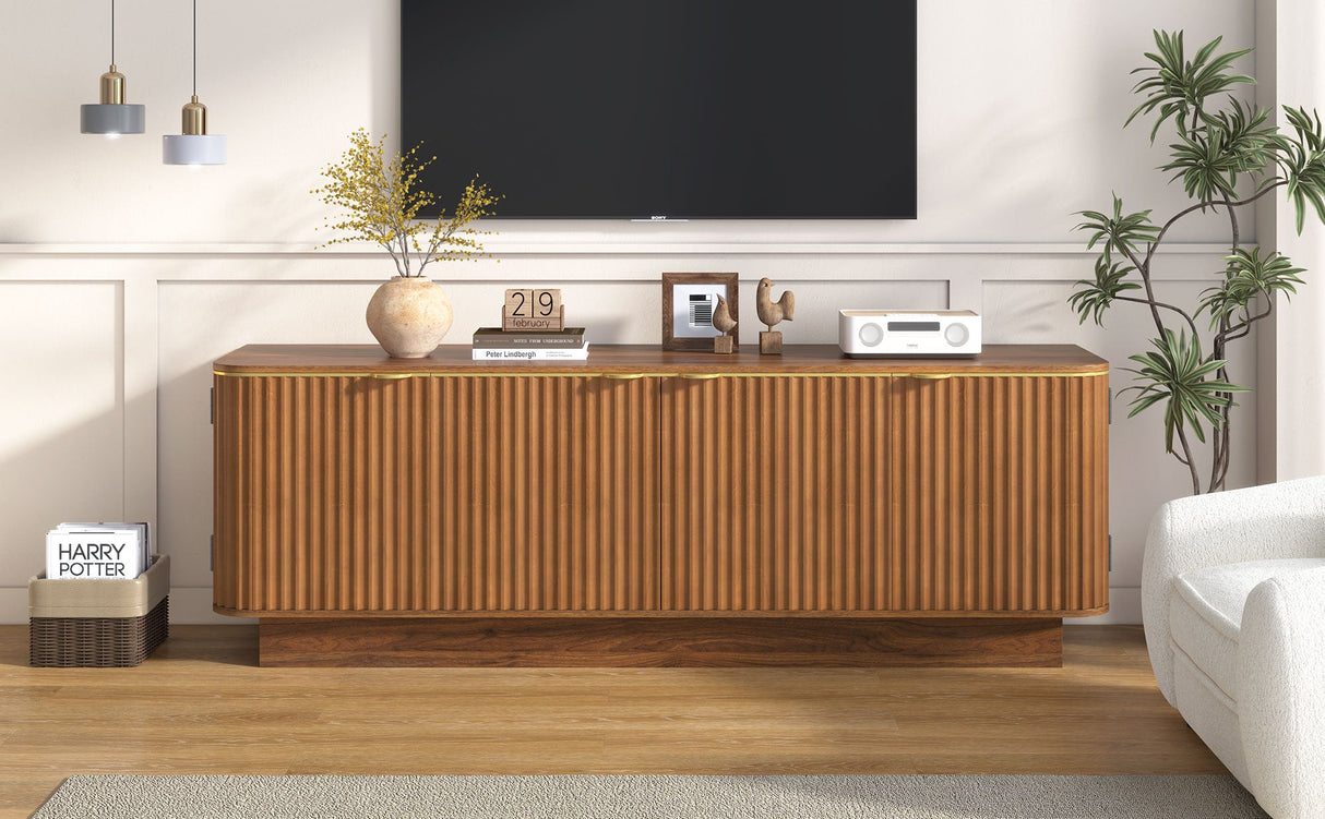 Vibe Haus Mid-Century Modern TV Stand for 70 Inch TV
