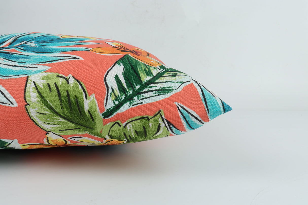 2 Pack Outdoor Throw Pillows, Waterproof & Fade-Resistant Patio Cushions (18x18 Inch, Bright Coral Pink)