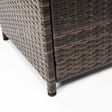 Wicker square fire pit table