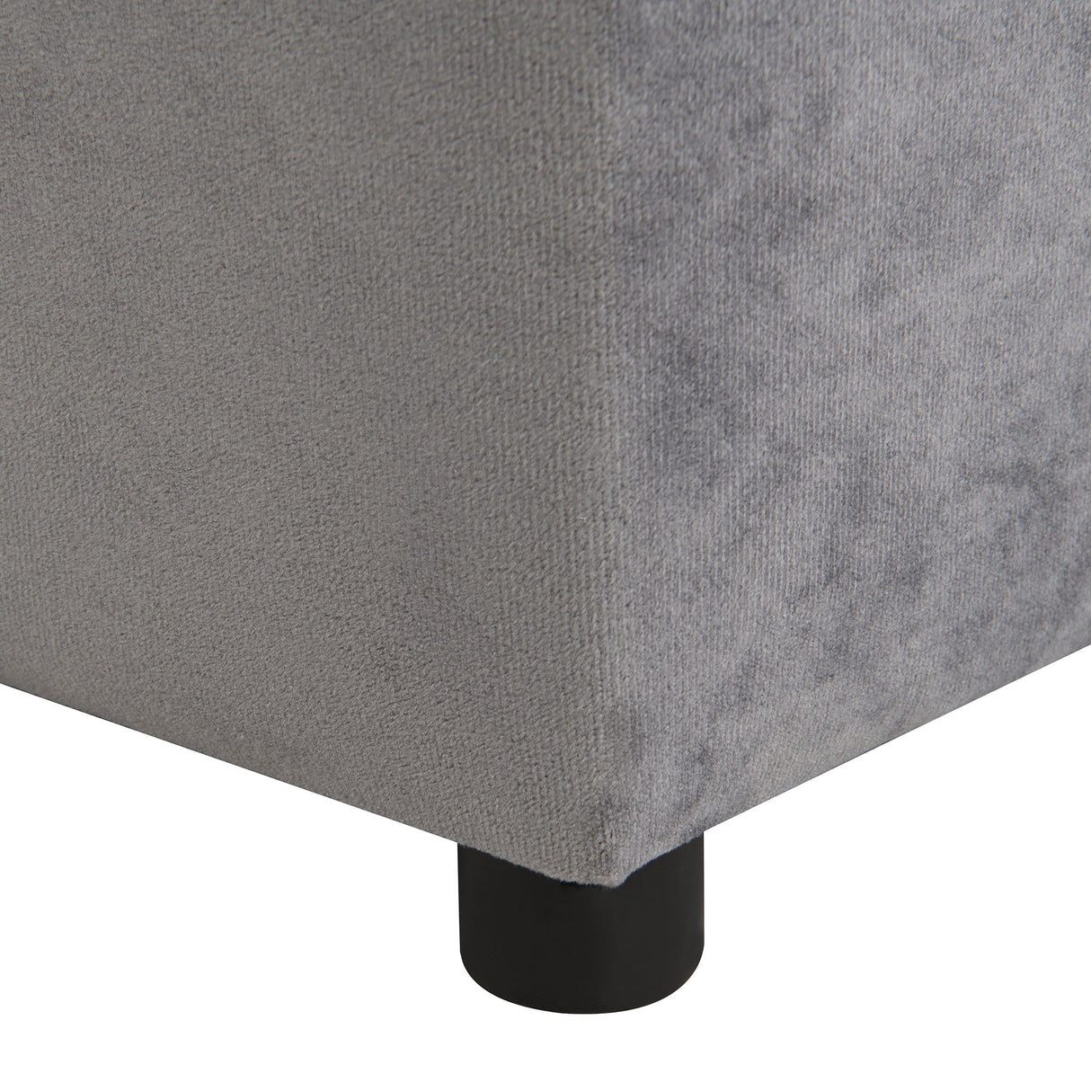 Kids Gray Velvet Upholstered Chair with Ottoman