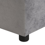 Kids Gray Velvet Upholstered Chair with Ottoman