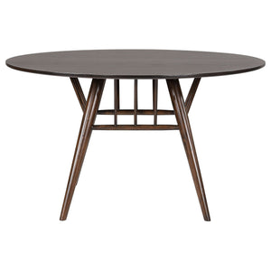 Shirley - 5 Piece Round Dining Table Set With Cushioned Chairs - Dark Walnut
