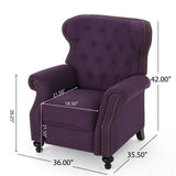 Beacon Accented Push Back Recliner Chair with Rolled Arms Plum
