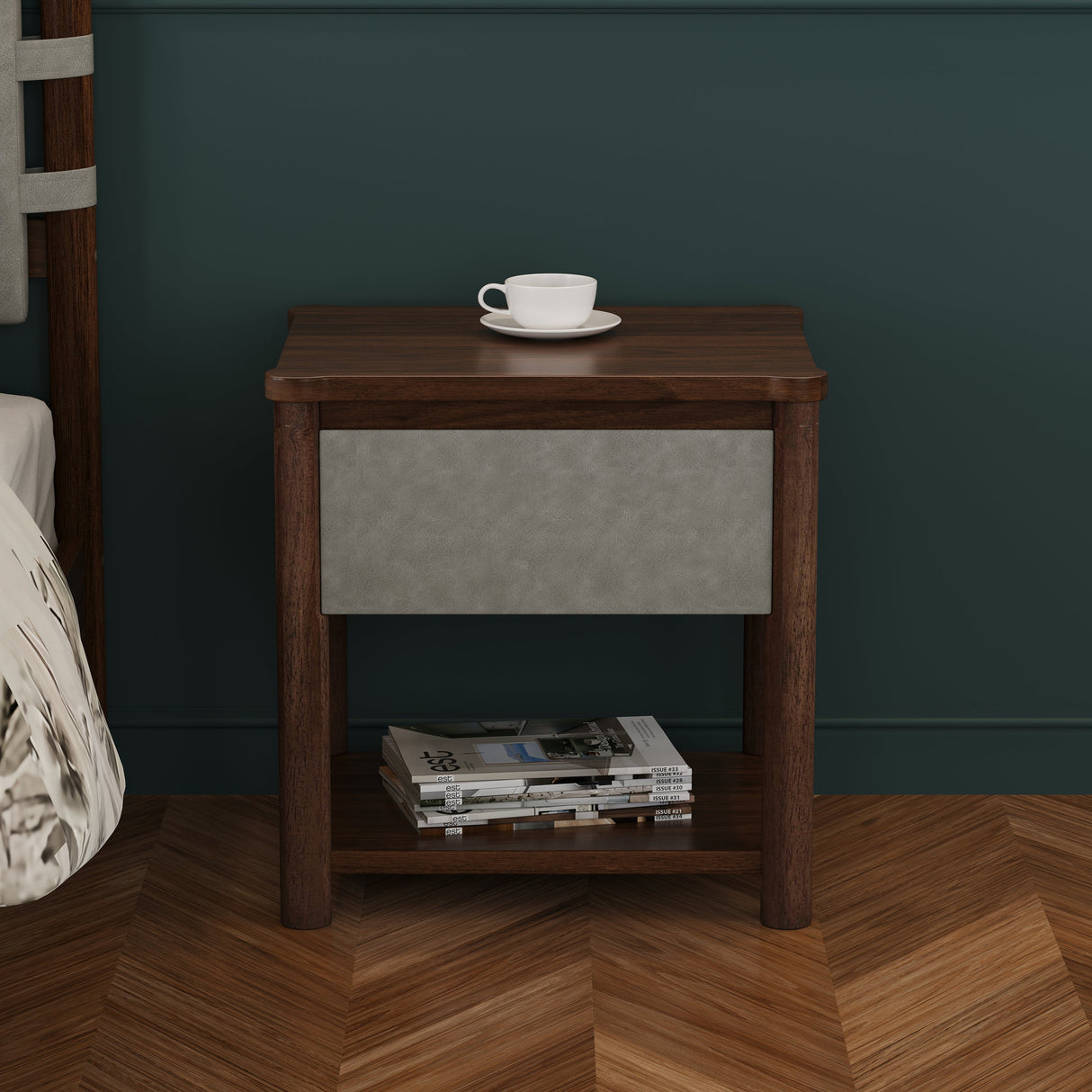 Modern Queen Bed Frame Set with 2 Nightstands