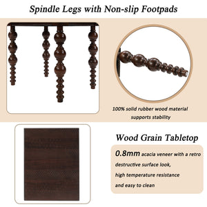 Solid Wood End Table with Drawer in Espresso Finish