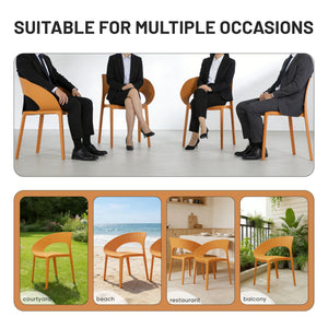 4 Piece Set Of Modern Designed Single Chairs With Long Table