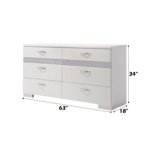 Naima II White Dresser with Jewelry Organizers