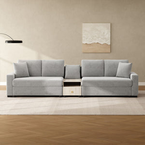 Modular Sofa Couch With Storage Armrest and Center Console