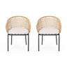 Outdoor Wicker Chair With Powder Coated Iron Legs