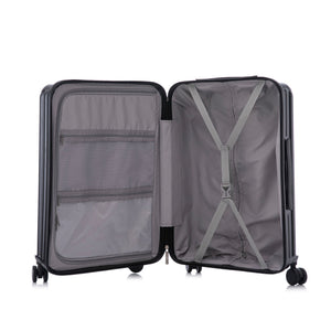 ABS Spinner Wheel Luggage Carry On Suitcase with Cup Holder and USB Port
