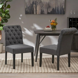 Broxton - Tuft Dining Rolltop Chairs With Button Tufted Backrest (Set of 2)