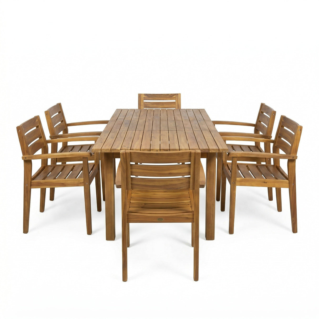 7 Pieces Acacia Wood Outdoor Dining Set