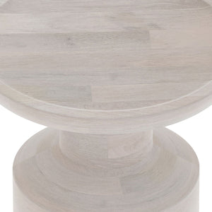 Handcrafted Wooden Accent Table with Sculptural Design - Multiple Colors