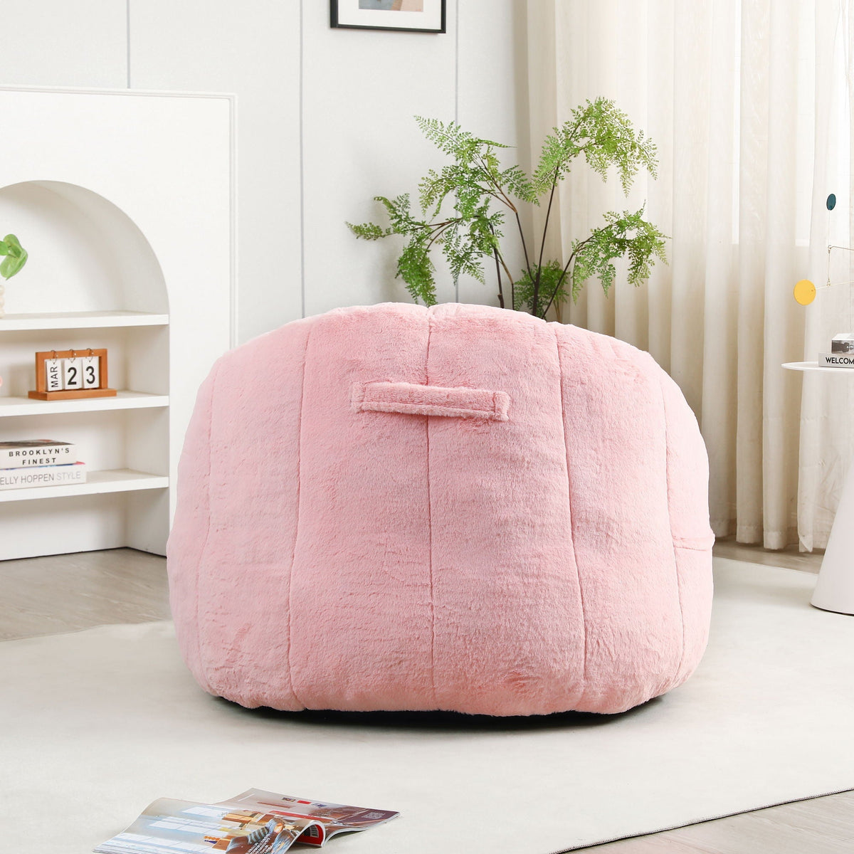 Beanbag Chair, Beanbag Sofa Chair With Armrests Stuffed High Density Foam