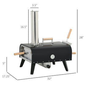 Outdoor Pizza Oven with 12" Rotating Stone - Stainless Steel