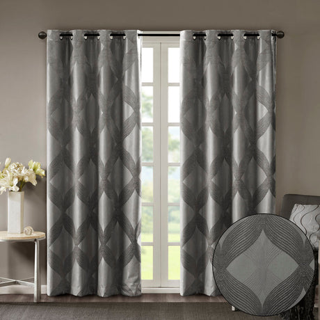 Ogee knitted jacquard total blackout curtain panel (only 1 pc panel)