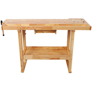55" Wood Workbench – Heavy Duty with Storage
