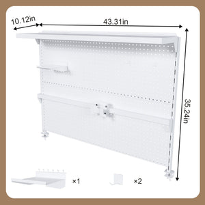Clamp On Desk Pegboard With Single Monitor Stand