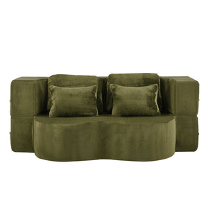 Queen Size Foldable Sofa Bed Chenille Futon Sofa Couch