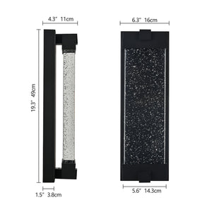 Black Aluminum Outdoor Wall Light with Bubble Crystal