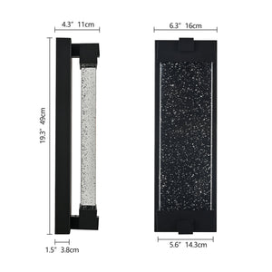Black Aluminum Outdoor Wall Light with Bubble Crystal