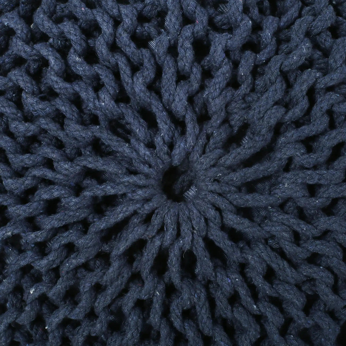 Bordeaux Knitted Cotton Round Pouf Ottoman Floor Cushion