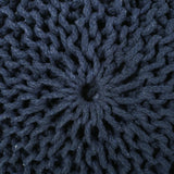 Bordeaux Knitted Cotton Round Pouf Ottoman Floor Cushion