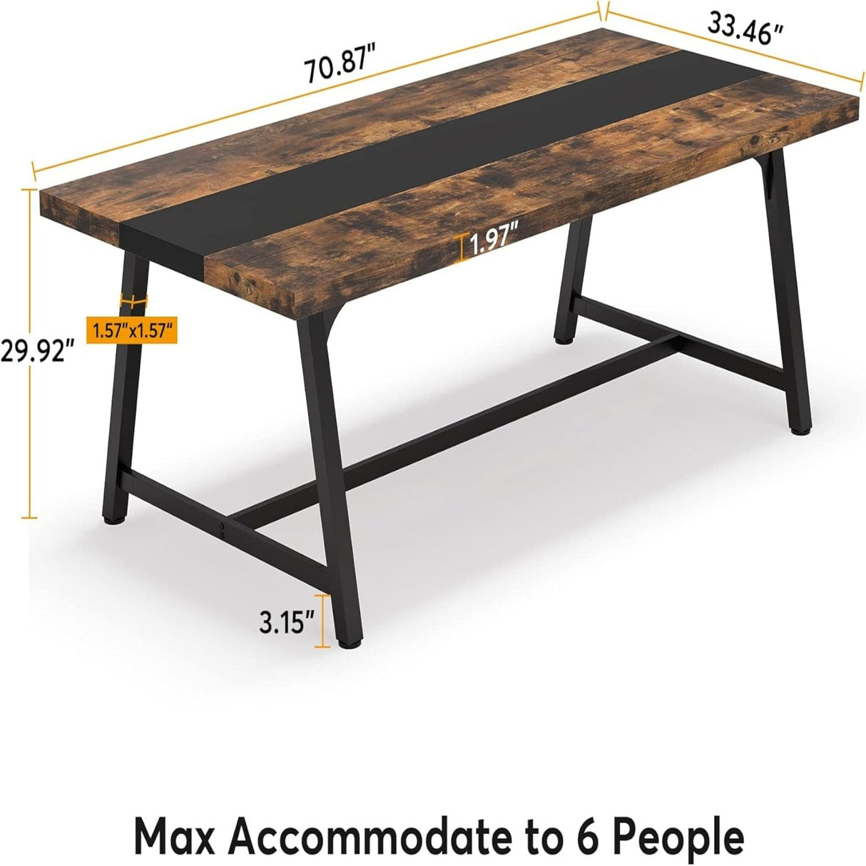 Modern Rectangular Conference Table For 6 - 8 People