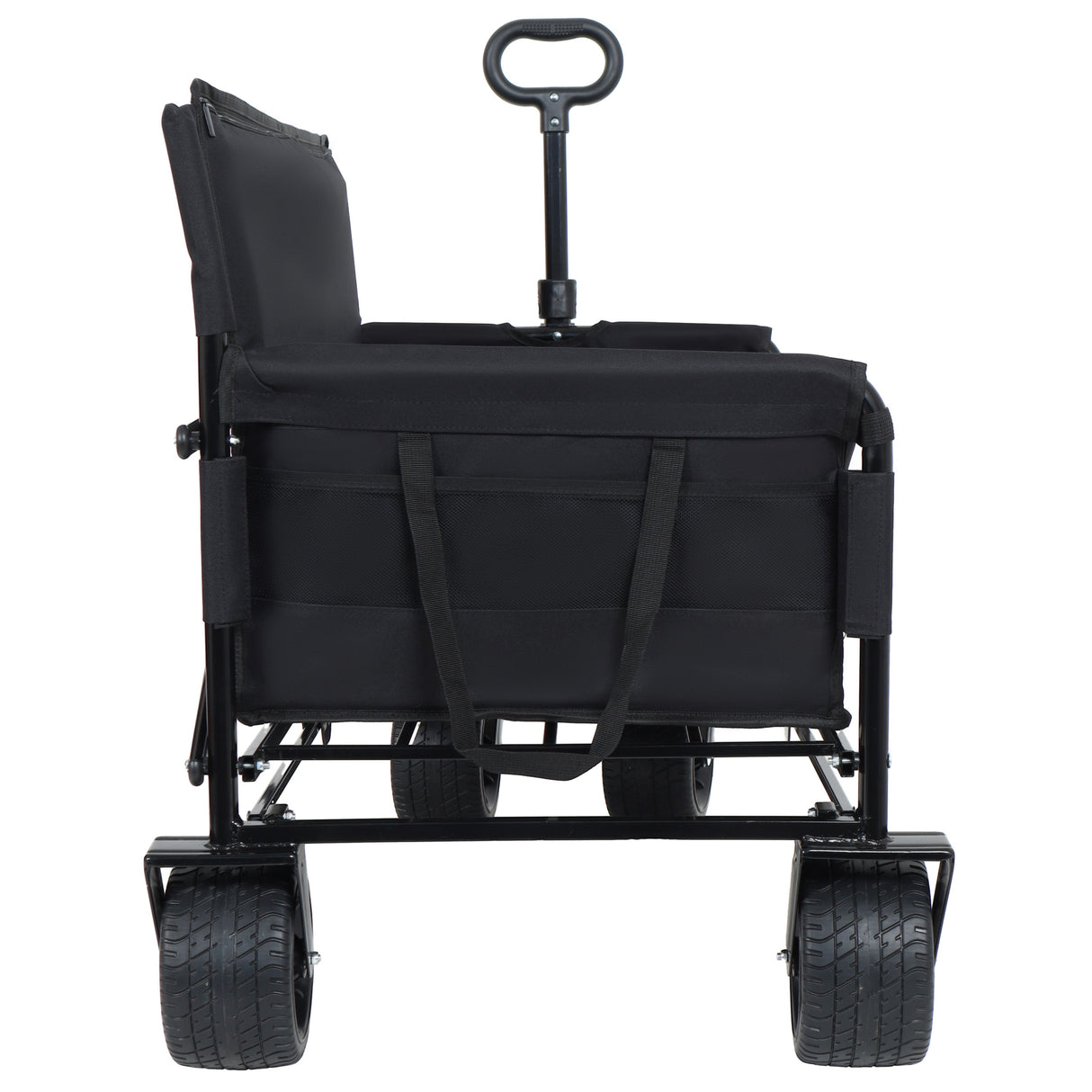 3-in-1 Convertible Folding Wagon Cart with Bench Seat & Storage