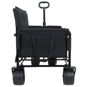 3-in-1 Convertible Folding Wagon Cart with Bench Seat & Storage