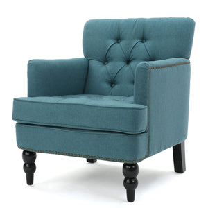 Harrison Tufted Club Chair with Plush Cushion and Studded Trim