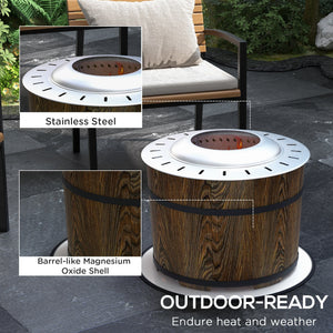 Smokeless Fire Pit with Fireproof Mat - 20.5" Barrel Style Portable Wood Burning Firepit