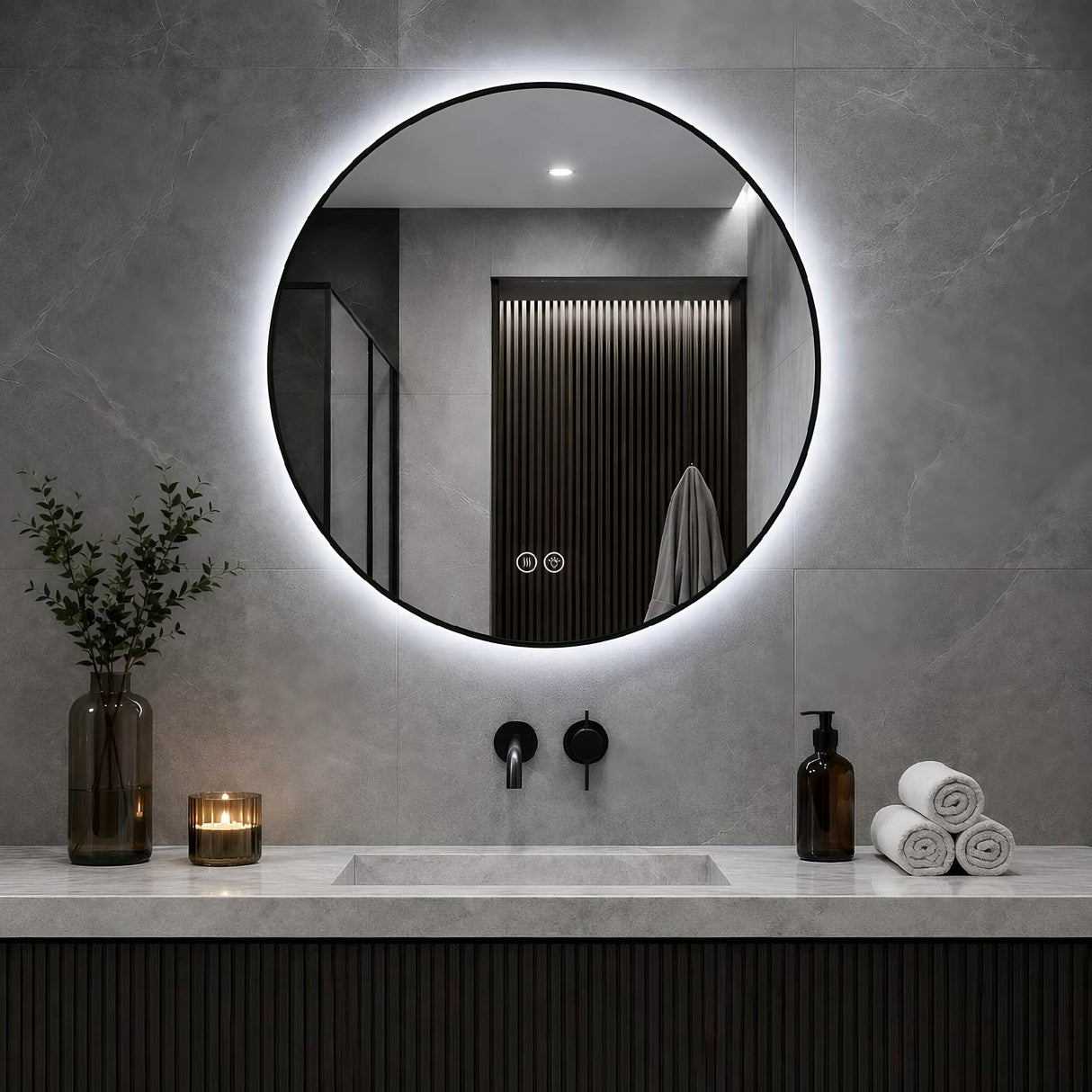 24" Round Bathroom Mirror