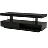 LED Coffee Table with 2 Drawers and Display Shelves - Black or White