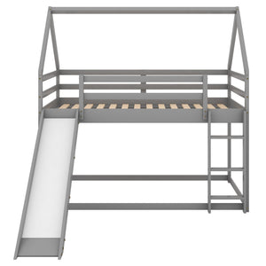 House Shape Bunk Bed With Slide And Ladder