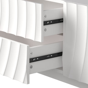 58" TV Console with Modern Unique Spiral Wave Design
