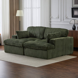 Double Chaise Lounge Chair, Oversized Upholstered Sleeper Cloud Couch