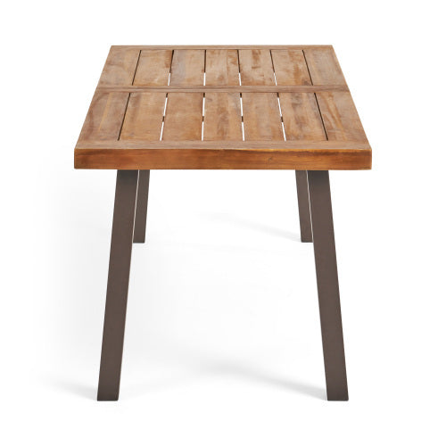 Outdoor Dining Set – Premium Acacia Wood Table & Wicker Chairs