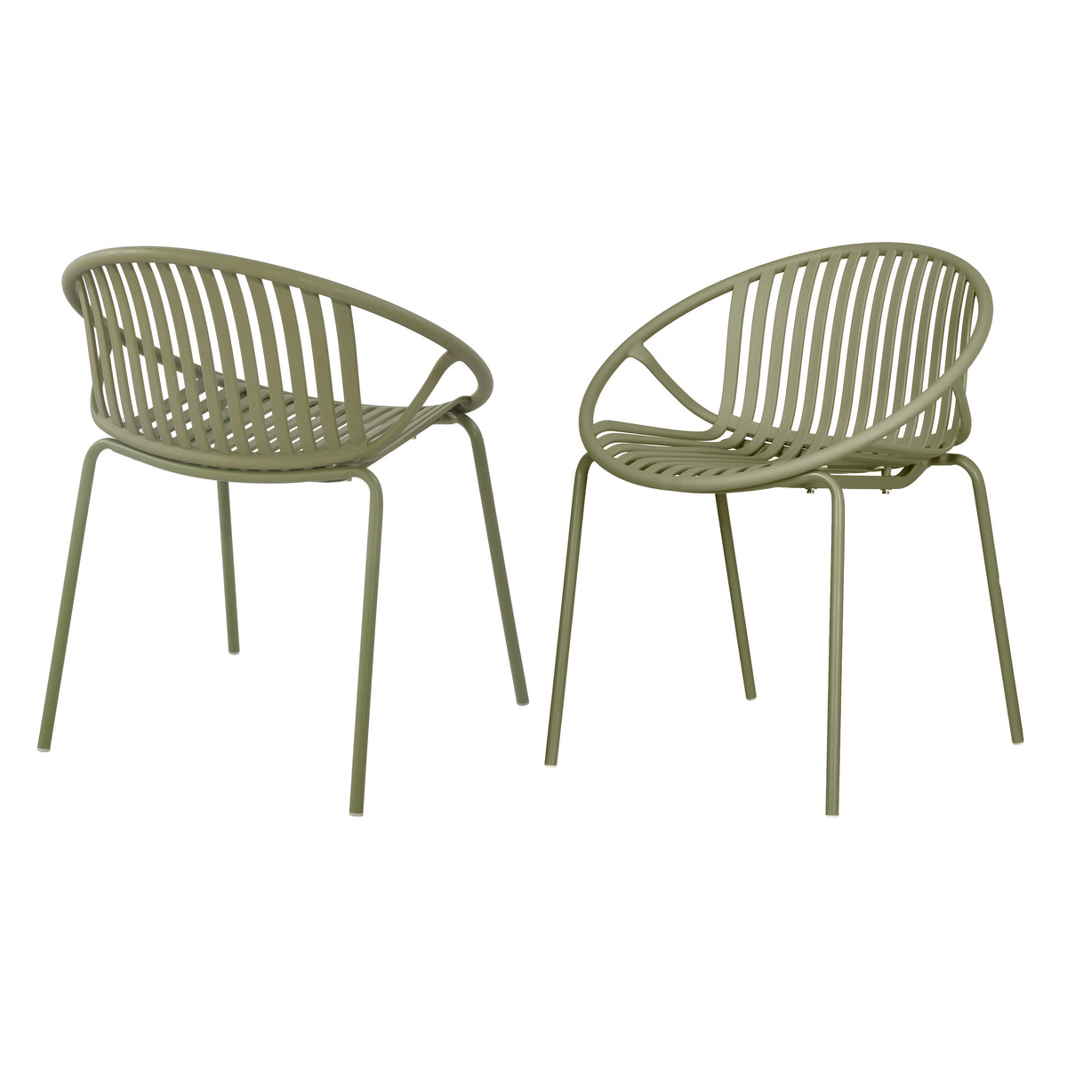 Patio Dining Chairs Stackable Chairs with Breathable Design (Set of 2)